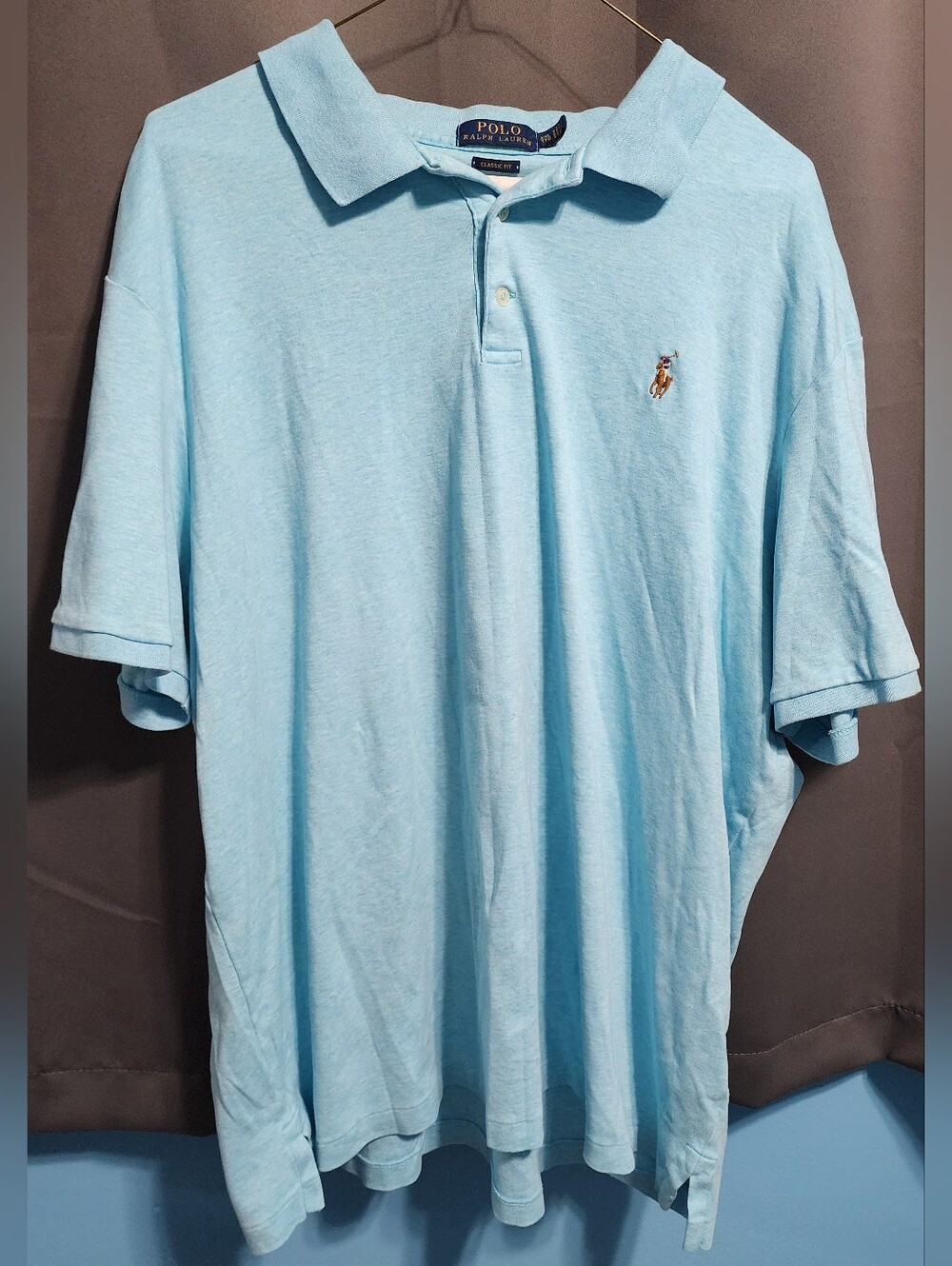Polo Ralph Lauren Men’s XXL Classic Fit Short Sleeve Polo Shirt Light Blue Pony